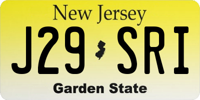 NJ license plate J29SRI
