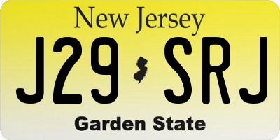 NJ license plate J29SRJ