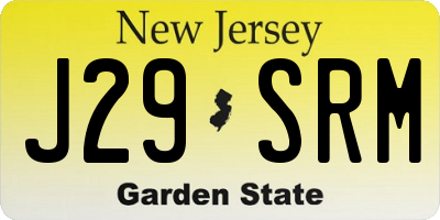 NJ license plate J29SRM