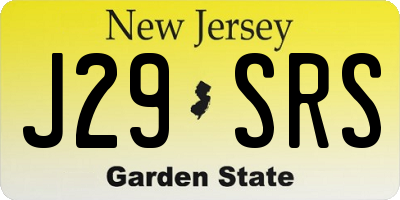 NJ license plate J29SRS