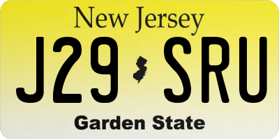 NJ license plate J29SRU