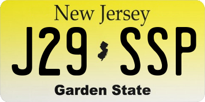 NJ license plate J29SSP