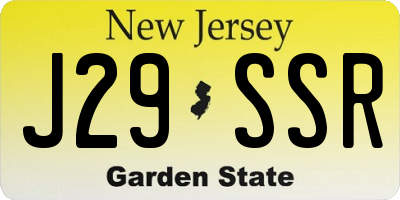 NJ license plate J29SSR