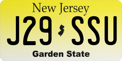 NJ license plate J29SSU