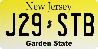 NJ license plate J29STB