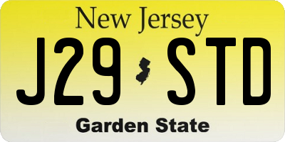 NJ license plate J29STD