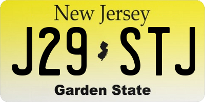 NJ license plate J29STJ