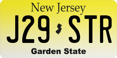 NJ license plate J29STR