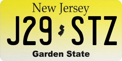 NJ license plate J29STZ