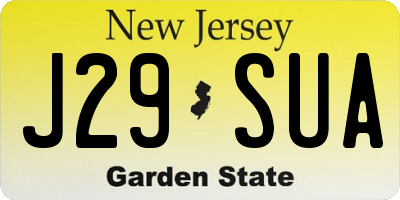 NJ license plate J29SUA