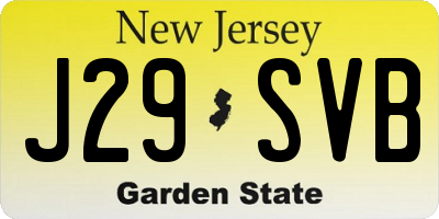 NJ license plate J29SVB