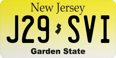 NJ license plate J29SVI