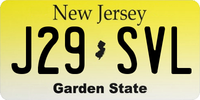 NJ license plate J29SVL