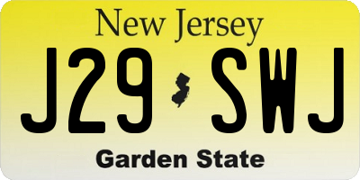 NJ license plate J29SWJ