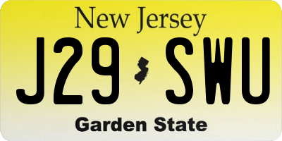 NJ license plate J29SWU