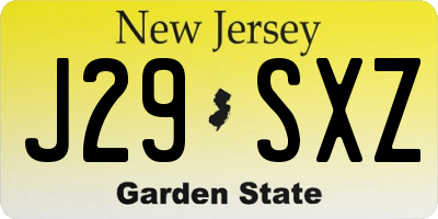 NJ license plate J29SXZ