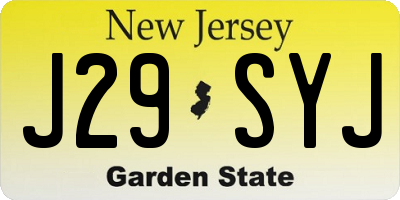 NJ license plate J29SYJ