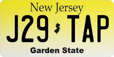 NJ license plate J29TAP
