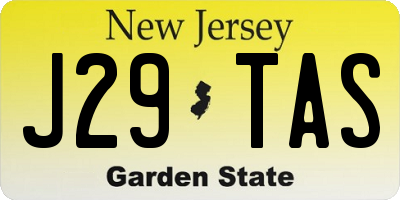 NJ license plate J29TAS