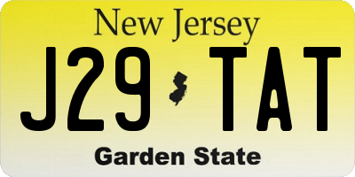 NJ license plate J29TAT