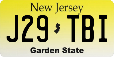 NJ license plate J29TBI