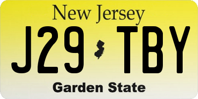NJ license plate J29TBY