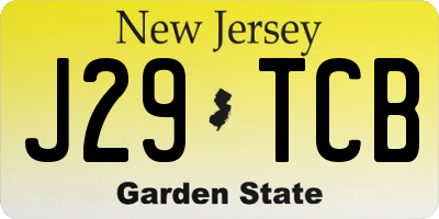 NJ license plate J29TCB
