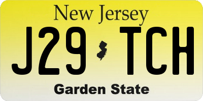 NJ license plate J29TCH