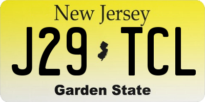 NJ license plate J29TCL