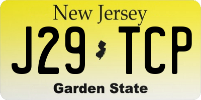 NJ license plate J29TCP