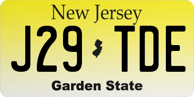 NJ license plate J29TDE