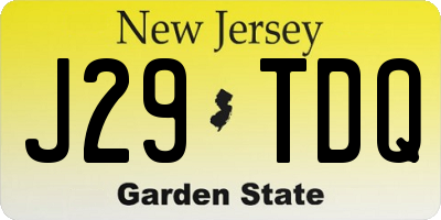 NJ license plate J29TDQ