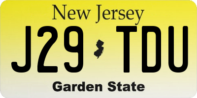 NJ license plate J29TDU