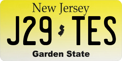 NJ license plate J29TES