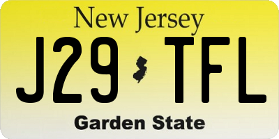 NJ license plate J29TFL