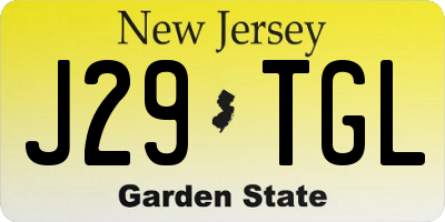 NJ license plate J29TGL