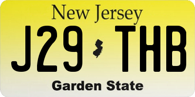 NJ license plate J29THB
