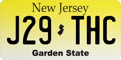 NJ license plate J29THC