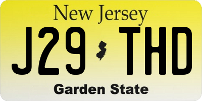 NJ license plate J29THD
