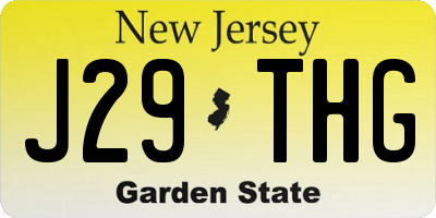 NJ license plate J29THG