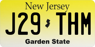 NJ license plate J29THM