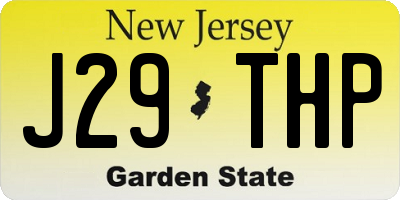 NJ license plate J29THP