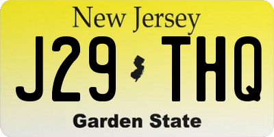 NJ license plate J29THQ