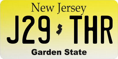 NJ license plate J29THR
