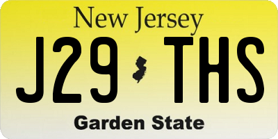 NJ license plate J29THS