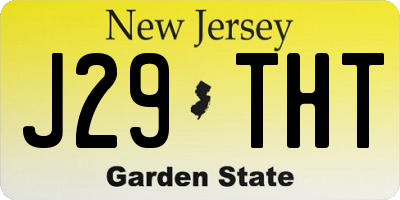 NJ license plate J29THT