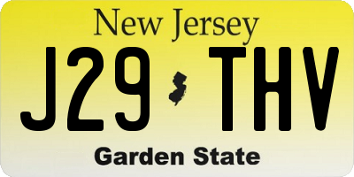 NJ license plate J29THV