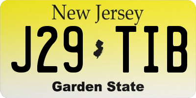 NJ license plate J29TIB