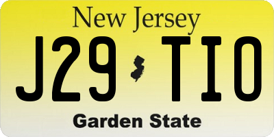 NJ license plate J29TIO