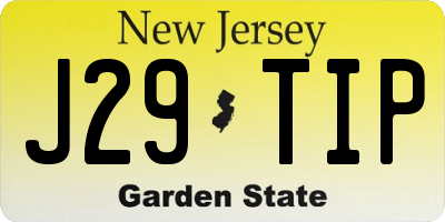 NJ license plate J29TIP